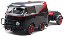 Indlæs billede til gallerivisning VW T1 KOOL KOMBI + AANHANGER &quot;THE A-TEAM&quot; 2024 sort/sølv/rød 1:18