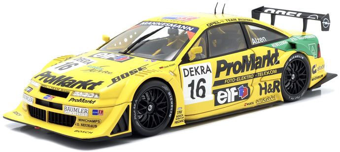 OPEL CALIBRA V6 4x4 TEAM OPEL ZAKSPEED N 16 ITC SEASON 1996 UWE ALZEN YELLOW GREEN 1:18
