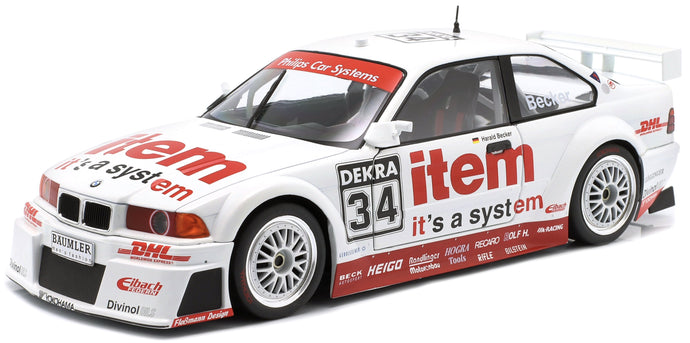 BMW 3-SERIES 325i COUPE (E36) TEAM WS-DHL N 34 DTM SEASON 1994 HARALD BECKER WHITE RED 1:18