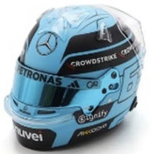 Indlæs billede til gallerivisning BELL HELMET CASCO HELMET F1 GEORGE RUSSELL F1 TEAM MERCEDES AMG N 63 SEASON 2025 LIGHT BLUE 1:5