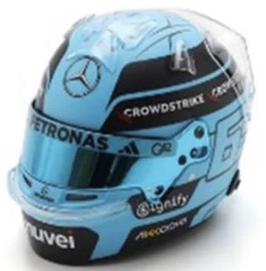 BELL HELMET CASCO HELMET F1 GEORGE RUSSELL F1 TEAM MERCEDES AMG N 63 SEASON 2025 LIGHT BLUE 1:5