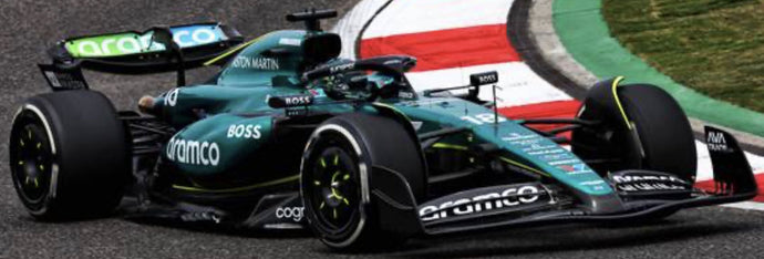 ASTON MARTIN ARAMCO FORMULA ONE TEAM AMR25 #18 LANCE STROLL - CHINA GP 2025 mørk grøn/sort/gul 1:43