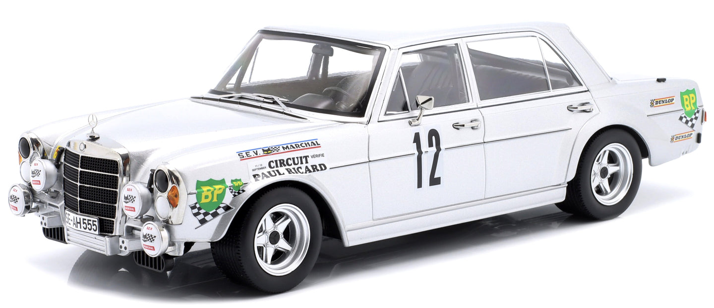 MERCEDES BENZ 300 SEL 6.8 AMG N 12 12h PAUL RICARD 1971 KLAUS BEHRMANN - JEAN PIERRE JABOUILLE - JOSE DOLHEM SILVER 1:18