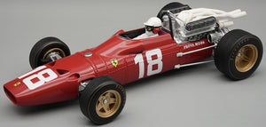 FERRARI 312 F1-67 N.18 MONACO GP 1967 L.BANDINI C/VETRINA E PILOTA 1:18