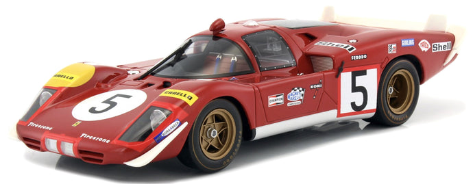FERRARI 512S 5.0L V12 LONG TAIL TEAM SEFAC SPA FERRARI N 5 24h LE MANS 1970 JACKY ICKX - PETER SCHETTY RED 1:18