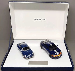 RENAULT SET 2X A110 ALPINE GENDARMERIE COUPE 2022 + 1600S COUPE GENDARMERIE 1971 BLUE 1:43