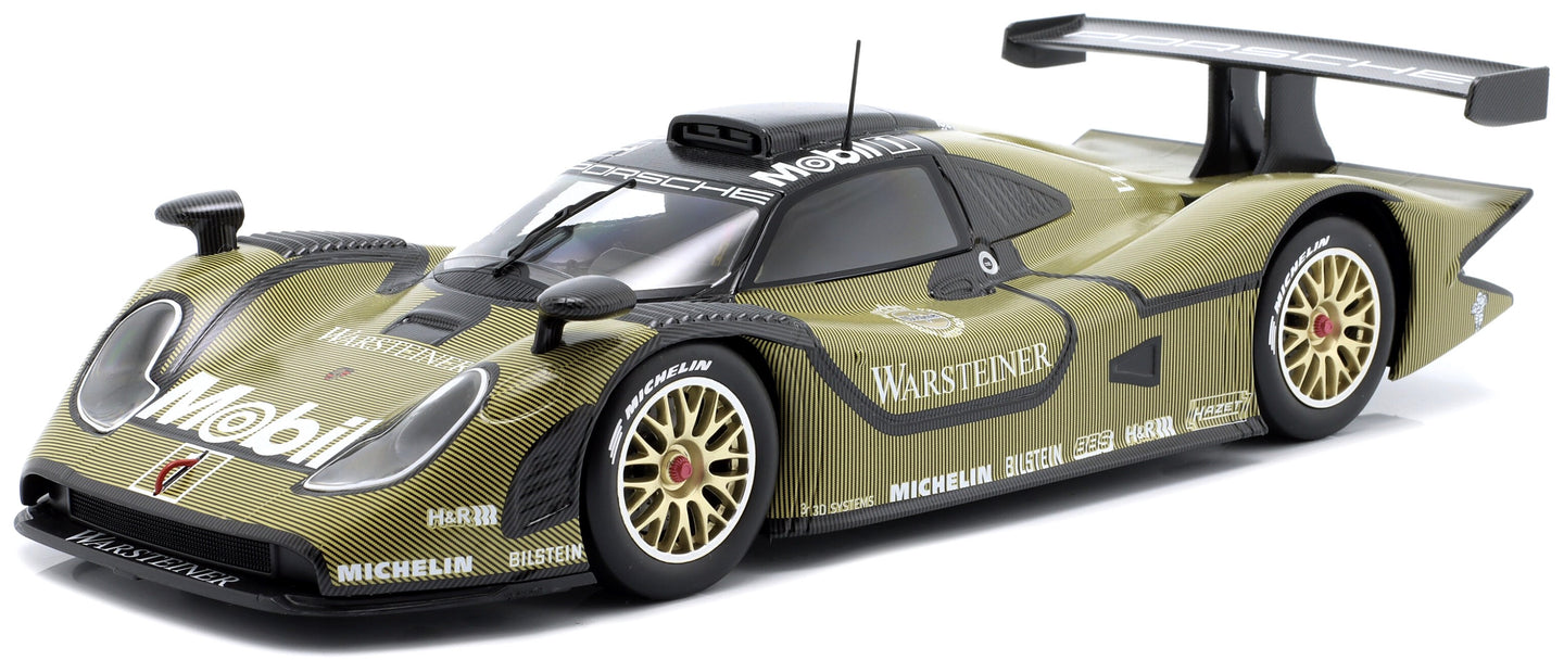 PORSCHE 911 GT1-98 TEAM PORSCHE AG N 0 TEST CAR 24h LE MANS 1998 GOLD BLACK 1:18