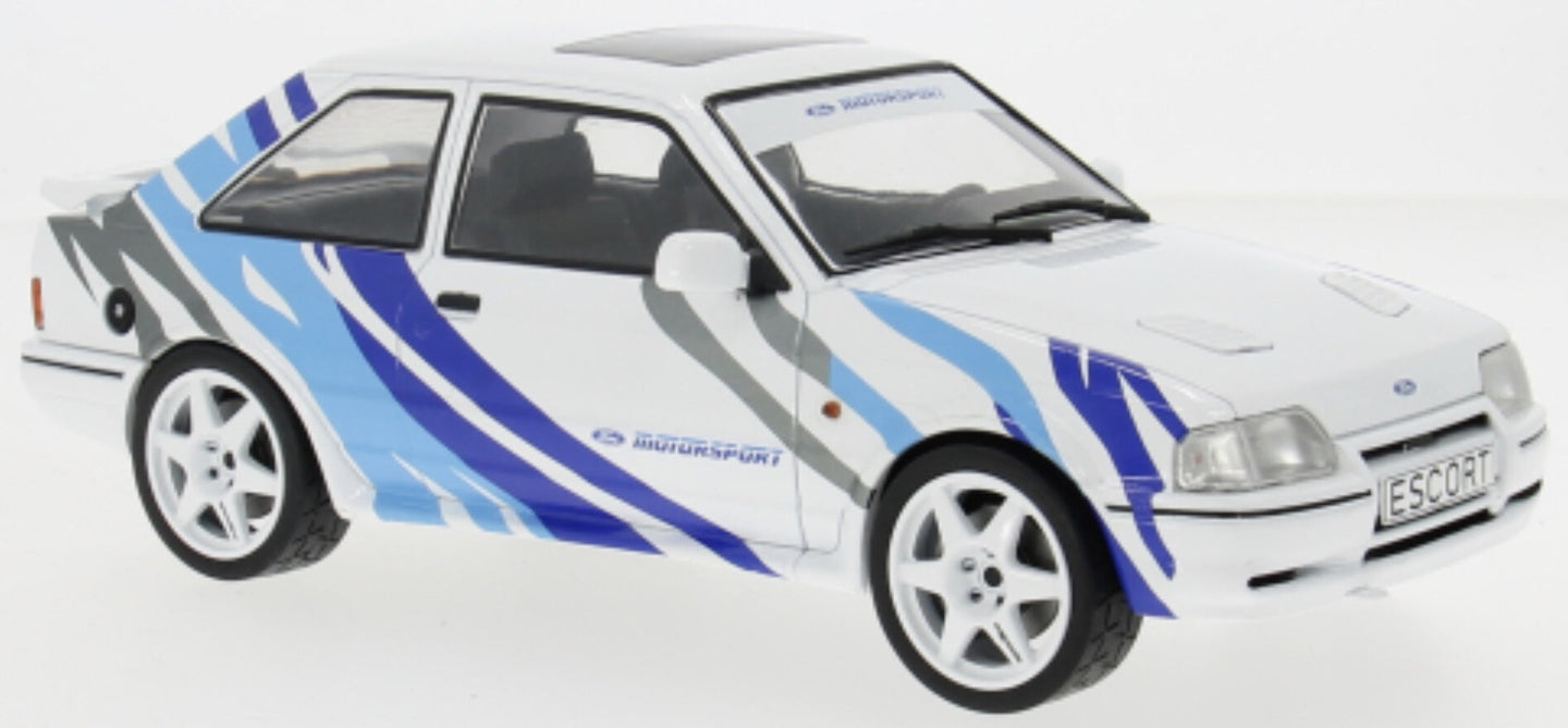 FORD ENGLAND ESCORT MK IV RS TURBO S2 1990 WHITE BLUE 1:18