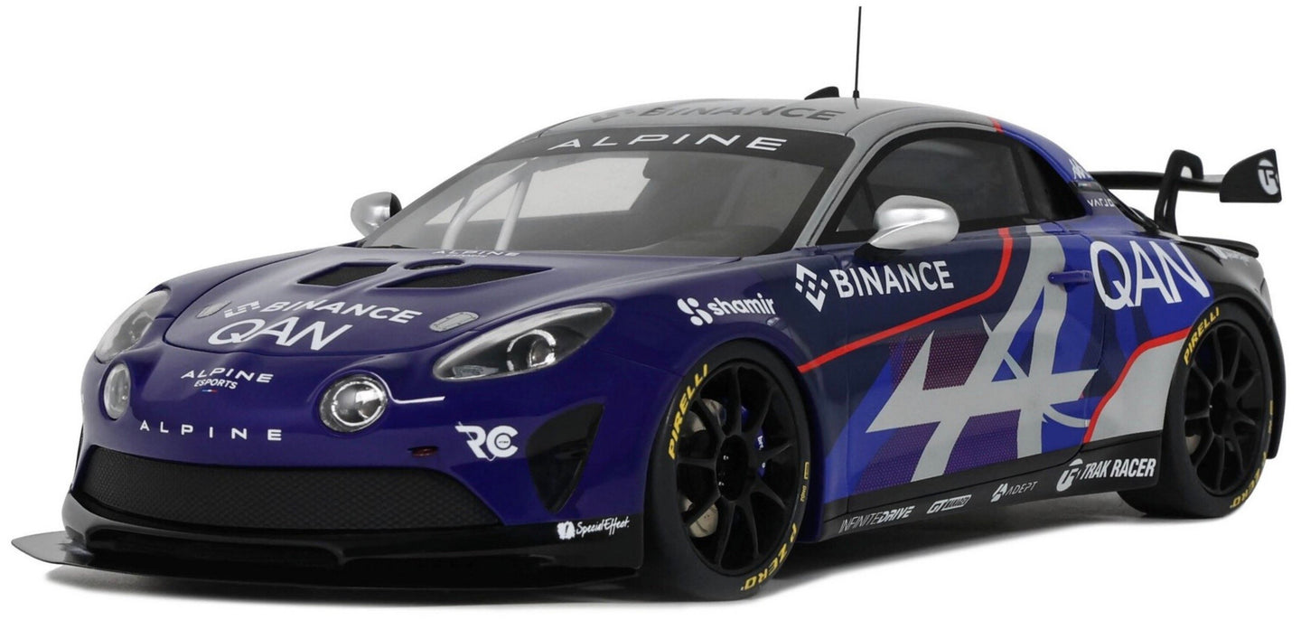 ALPINE A110 GT4 EVO COUPE ALPINE N 00 E-SPORTS SERIES 2024 BLUE BLACK 1:18