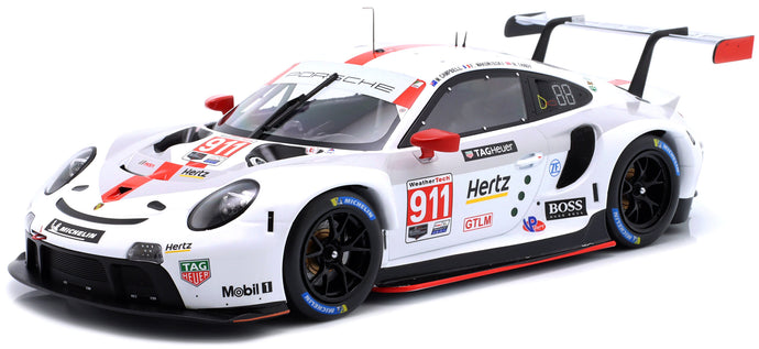 PORSCHE 911 991-2 RSR TEAM PORSCHE GT N 911 2nd GTLM CLASS 24h DAYTONA 2020 EARL BAMBER - MATHIEU JAMINET - LAURENS VANTHOOR WHITE RED 1:18