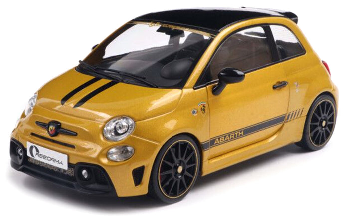 Fiat 500 F595 ABARTH - SOLIDO WORKS 2024 mørk gul/sort 1:18