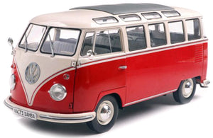 VOLKSWAGEN T1 SAMBA MINIBUS 1962 RED/WHITE 1:18