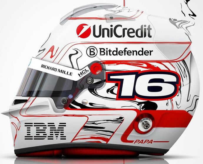 CHARLES LECLERC - SCUDERIA FERRARI HP JAPAN GP - HELMET 2025 – 150TH GP hvid/rød/sort 1:5