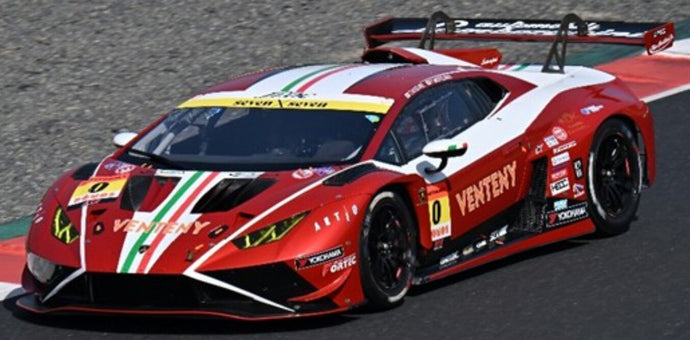 LAMBORGHINI HURACAN GT3 EVO 2 5.2L V10 TEAM JLOC N 0 GT300 CLASS SUPER GT 2025 TAKASHI KOGURE - YUYA MOTOJIMA RED MET WHITE 1:43