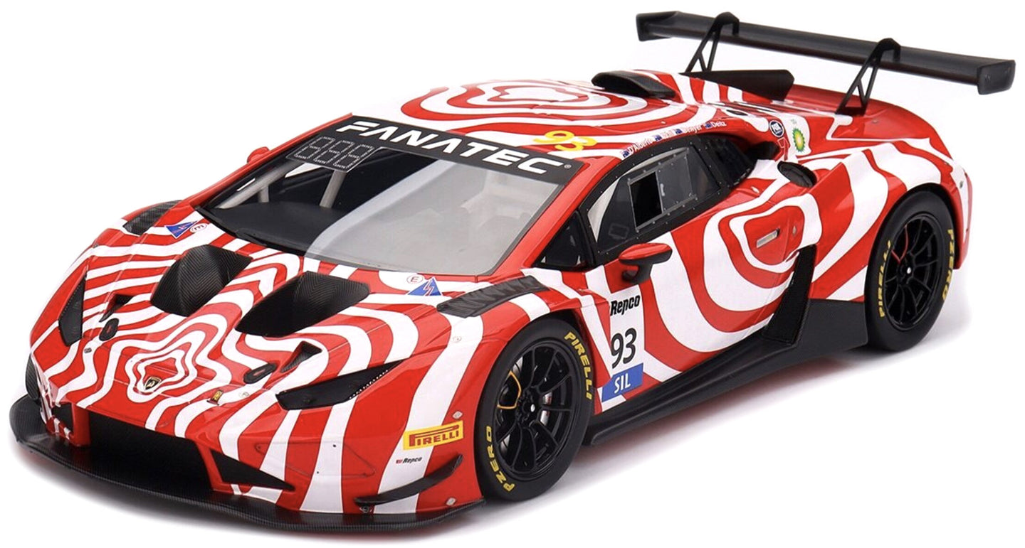LAMBORGHINI HURACAN GT3 EVO2 5.2L V10 TEAM WALL RACING N 93 12h BATHURST 2024 TONY D'ALBERTO - ADRIAN DEITZ - GRANT DENYER - DAVID WALL WHITE RED 1:18