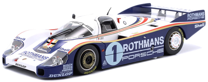 PORSCHE 956LH 2.6L F6 TWIN TURBO TEAM ROTHMANS PORSCHE SYSTEM N 1 WINNER 24h LE MANS 1982 JACKY ICKX - DEREK BELL WHITE BLUE 1:18