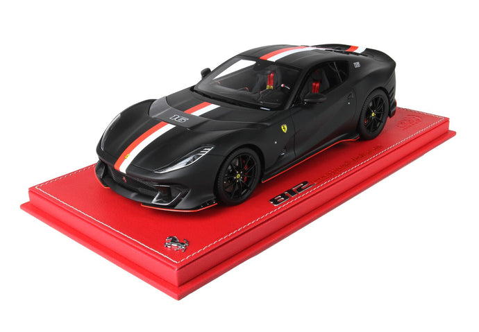 FERRARI 812 COMPETIZIONE N 16 PRINCIPATO DI MONACO LIVERY 2021 WITH SHOWCASE MATT BLACK 1:18