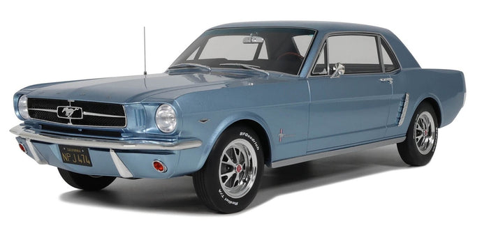 Ford Mustang V8 Hardtop Silver Blue Pony 1965 - Limited 999 pcs blå 1:12