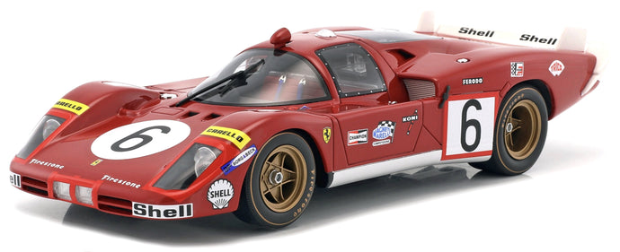 FERRARI 512S 5.0L V12 LONG TAIL TEAM SEFAC SPA FERRARI N 6 24h LE MANS 1970 IGNAZIO GIUNTI - NINO VACCARELLA RED 1:18