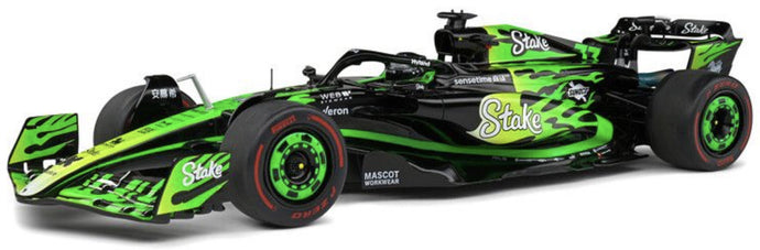 SAUBER F1 C44 TEAM STAKE KICK N 24 LAS VEGAS USA GP 2024 ZHOU GUANYU GREEN BLACK 1:18