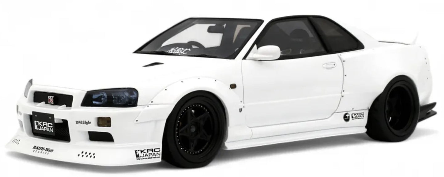 NISSAN SKYLINE GT-R (BNR34) BY KRC 2019 WHITE 1:18