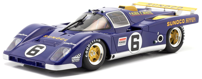 FERRARI 512M 5.0L V12 TEAM PENSKE SUNOCO N 6 3rd 24h DAYTONA 1971 MARK DONOHUE - DAVID HOBBS BLUE YELLOW 1:18