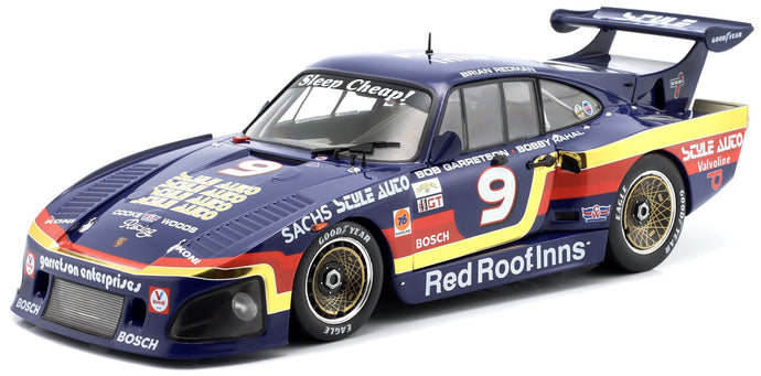PORSCHE 935 K3 3.2L TWIN TURBO TEAM GARRETSON N 9 WINNER 24h DAYTONA 1981 BOB GARRETSON - BOBBY RAHAL - BRIAN REDMAN BLUE GOLD RED 1:18