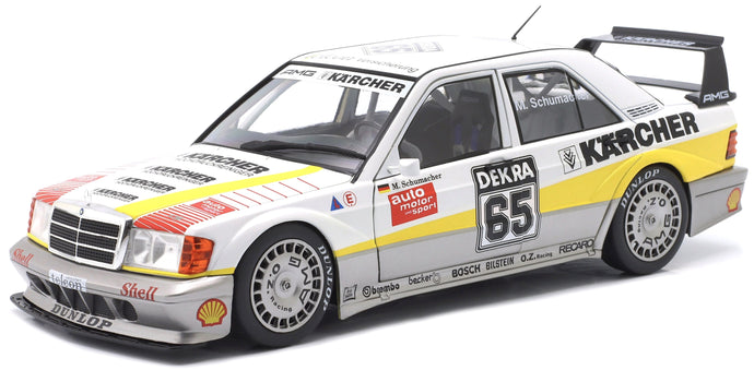 MERCEDES BENZ 190E EVO2 TEAM AMG N 65 DTM SEASON 1990 MICHAEL SCHUMACHER WHITE GREY 1:18