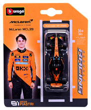 Indlæs billede til gallerivisning Mclaren MCL39 #81 OSCAR PIASTRI 2025 orange/sort 1:64 fra Burago