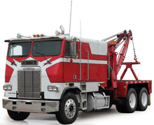 Indlæs billede til gallerivisning FREIGHTLINER FLA WRECKER TRACTOR TRUCK 3-ASSI 1987 - CARRO ATTREZZI - WRECKER ROAD SERVICE RED WHITE 1:43