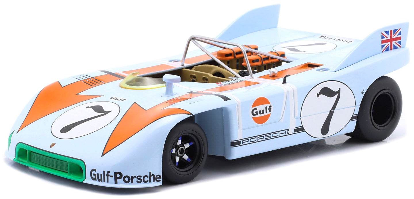 PORSCHE 908/03 GULF SPIDER N 7 TARGA FLORIO 1971 JO SIFFERT - BRIAN REDMAN LIGHT BLUE 1:18