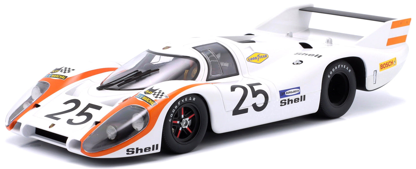 PORSCHE 917LH 4.5L TEAM PORSCHE SYSTEM ENGENEERING N 25 24h LEMANS (POLE POSITION) 1970 VIC ELFORD - KURT AHRENS WHITE 1:18