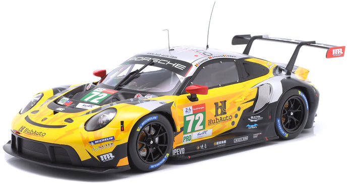 PORSCHE 911 991-2 RSR TEAM HUBAUTO RACING N 72 24h LEMANS 2021 MAXIME MARTIN - ALVARO PARENTE - DRIES VANTHOOR YELLOW 1:18
