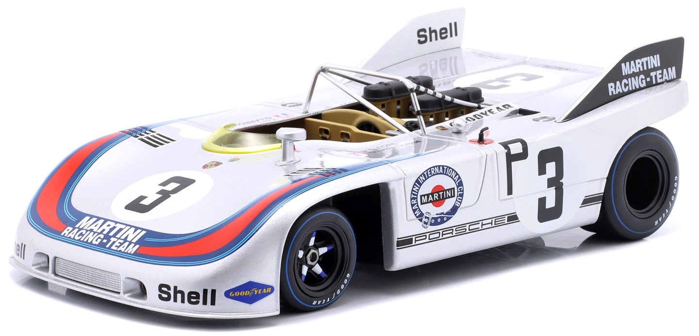 Porsche 908/03 #3 ELFORD/LARROUSSE WINNER 1000KM NURBURGRING 1971 sølv/rød/blå 1:18