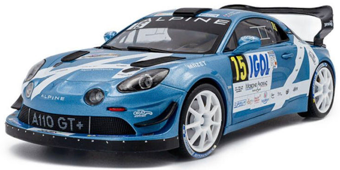 Alpine A110 RGT+ #15 ASTIER/GIRAUDET RALLT MONT BLANC 2024 blå/hvid 1:18