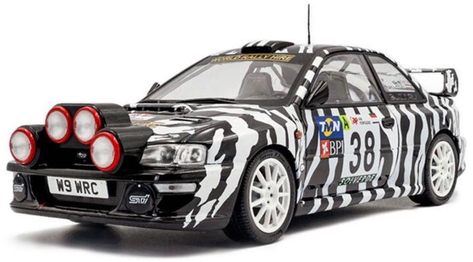 SUBARU IMPREZA S5 WRC99 N 38 TAP RALLY OF PORTUGAL 2001 NIGEL HEATH - STEVE LANCASTER WHITE BLACK 1:18