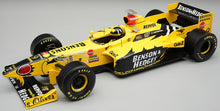 Indlæs billede til gallerivisning JORDAN HONDA 198 #9 DAMON HILL WINNER BELGIUM GP 1998 + FIGUUR gul/lys blå 1:18