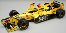 Indlæs billede til gallerivisning JORDAN HONDA 198 #9 DAMON HILL IMOLA GP 1998 + FIGUUR gul/lys blå 1:18
