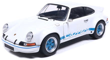 Indlæs billede til gallerivisning PORSCHE 911 RSR 1973 WHITE/BLUE CARRERA STRIPES 1:18