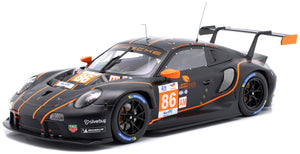 PORSCHE 911 991 RSR-19 4.2L TEAM GR RACING N 86 24h LE MANS 2022 MICHAEL WAINWRIGHT - RICCARDO PERA - BEN BARKER MATT BLACK ORANGE 1:18