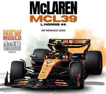 Indlæs billede til gallerivisning McLaren MCL39 Lando Norris #4 GP Monaco '25 Formule 1 orange/sort/blå 1:18