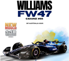 Indlæs billede til gallerivisning WILLIAMS F1 FW47 TEAM WILLIAMS ATLASSIAN RACING N 55 AUSTRALIAN GP 2025 CARLOS SAINZ BLUE BLACK 1:18