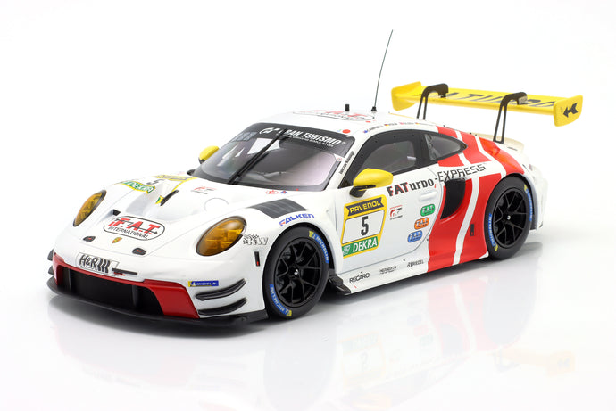 PORSCHE 911 992 GT3 R TEAM HERBERTH MOTORSPORT N 5 24h NURBURGRING 2024 ROBERT RENAUER - VINCENT KOLB - DENNIS OLSEN - MATT CAMPBELL WHITE RED 1:18