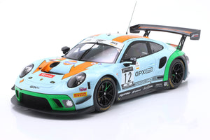 PORSCHE 911 991-2 GT3 R TEAM GPX RACING GULF N 12 24h SPA 2020 MATT CAMPBELL - PATRICK PILET - MATHIEU JAMINET LIGHT BLUE RED 1:18
