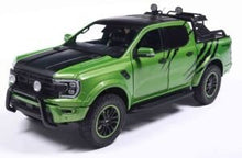Indlæs billede til gallerivisning FORD USA RANGER RAPTOR PICK-UP DOUBLE CABINE 2024 GREEN BLACK 1:18