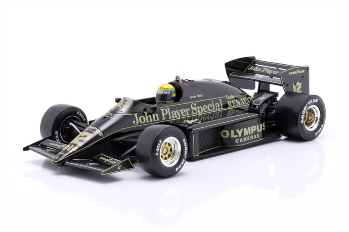 LOTUS F1 97T RENAULT TURBO TEAM LOTUS JPS N 12 MONACO GP 1985 AYRTON SENNA - ENGINE DETAILS - DETTAGLIO MOTORE BLACK GOLD 1:18