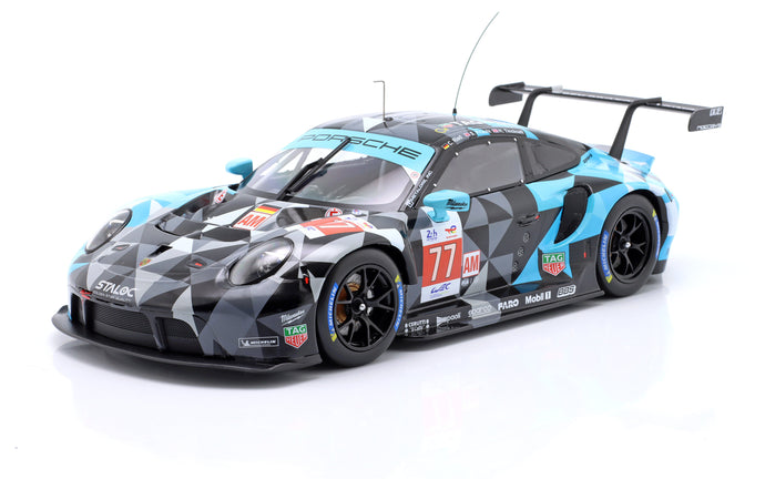 PORSCHE 911 991 RSR-19 4.2L TEAM DEMPSEY PROTON RACING N 77 24h LE MANS 2022 CHRISTIAN RIED - SEBASTIAN PRIAULX - HARRY TINCKNELL GREY BLACK LIGHT BLUE 1:18
