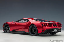 Indlæs billede til gallerivisning FORD USA GT 2017 LIQUID RED SILVER STRIPES 1:12