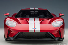 Indlæs billede til gallerivisning FORD USA GT 2017 LIQUID RED SILVER STRIPES 1:12