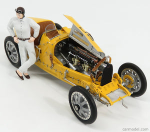 BUGATTI T35 N 58 WITH DRIVER FIGURE 1924 YELLOW